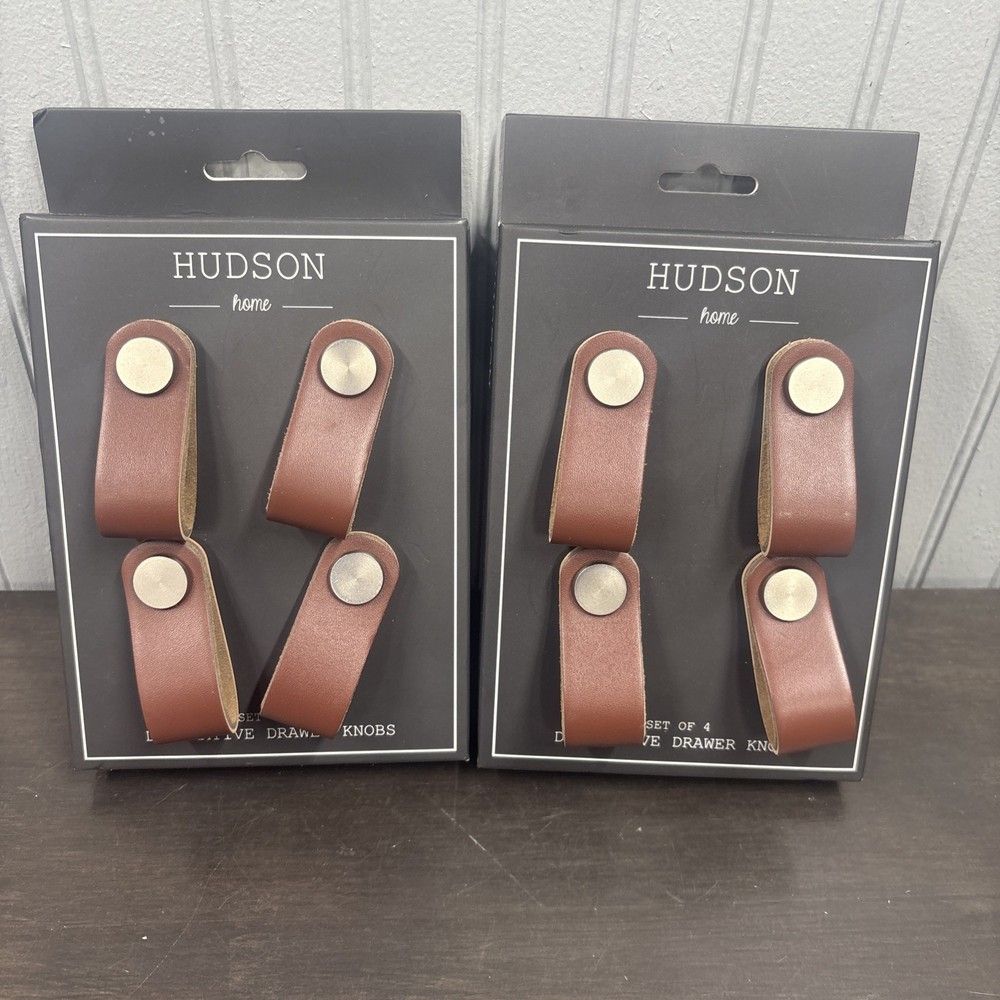 Hudson home brand leather drawer pulls Knobs 8 Pulls drawers and cabinets