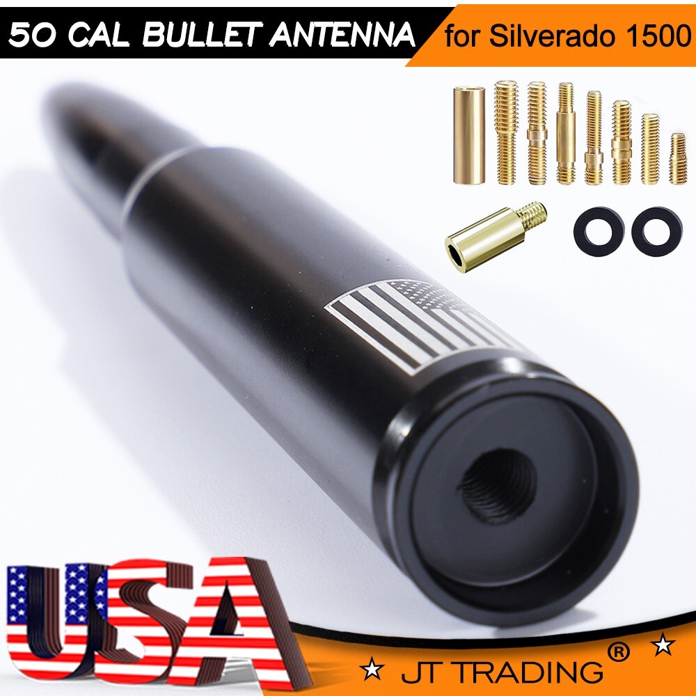 FLAG BULLET ANTENNA 50 CAL for CHEVROLET SILVERADO 1500/2500/3500/GMC SIERRA USA