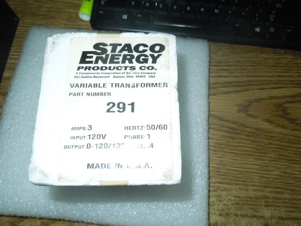Staco Energy Model: 291 Variable Transformer. New Old Stock