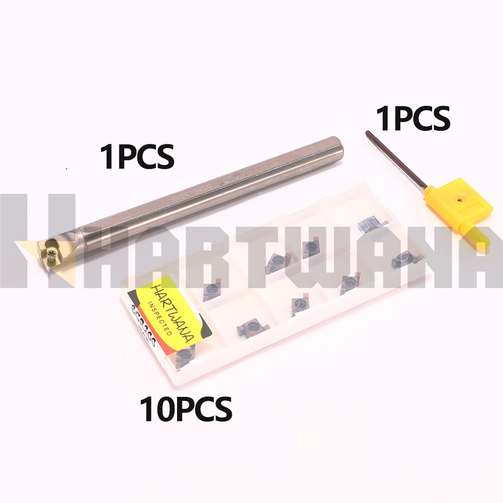 Internal Grooving Boring Bar 10mm Holder Carbide Grooving Inserts Width 2mm