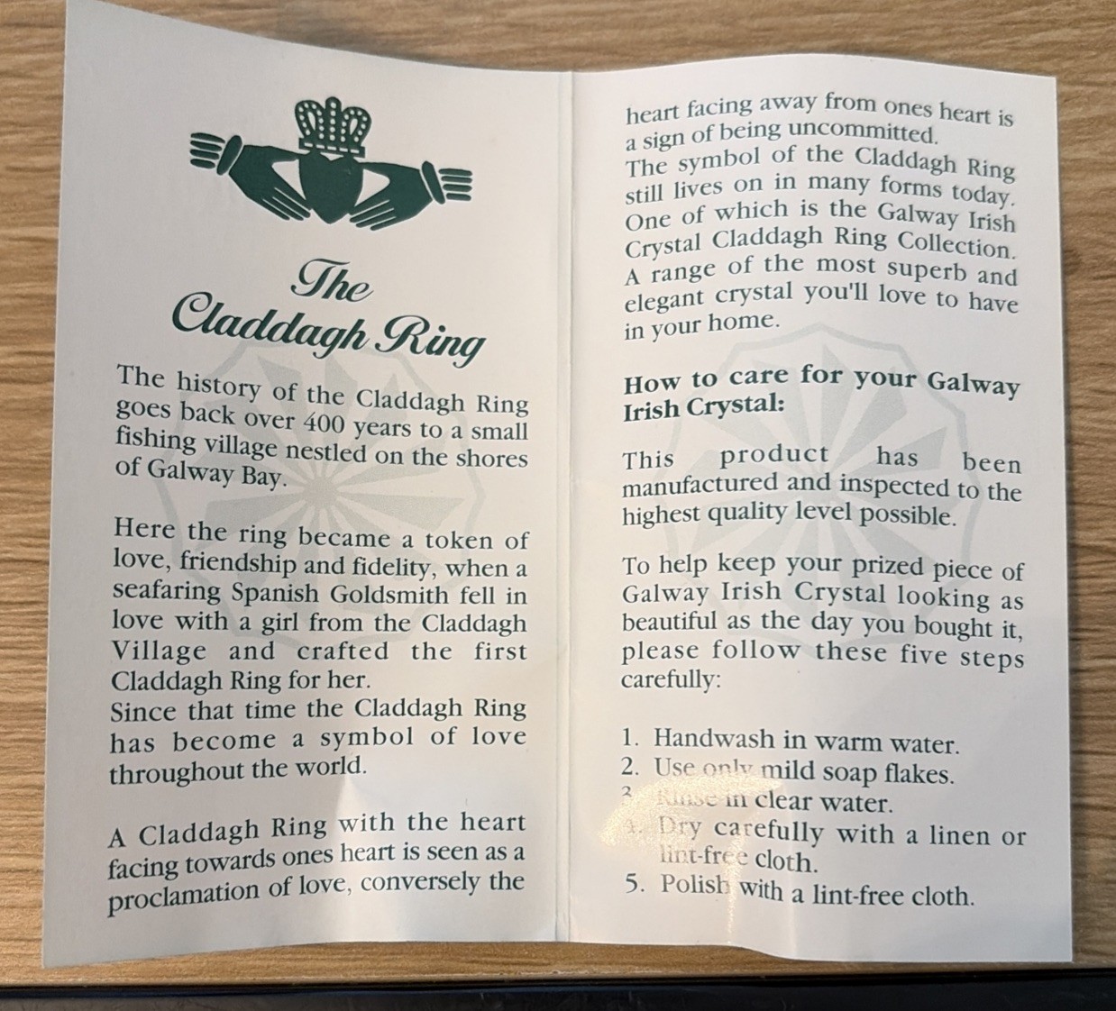 Original GALWAY Cut Crystal Bell Hands Heart Crown Claddagh Etched IRELAND