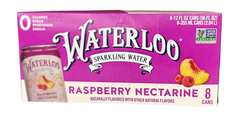 Waterloo Raspberry Nectarine Sparkling Water 8 Pack