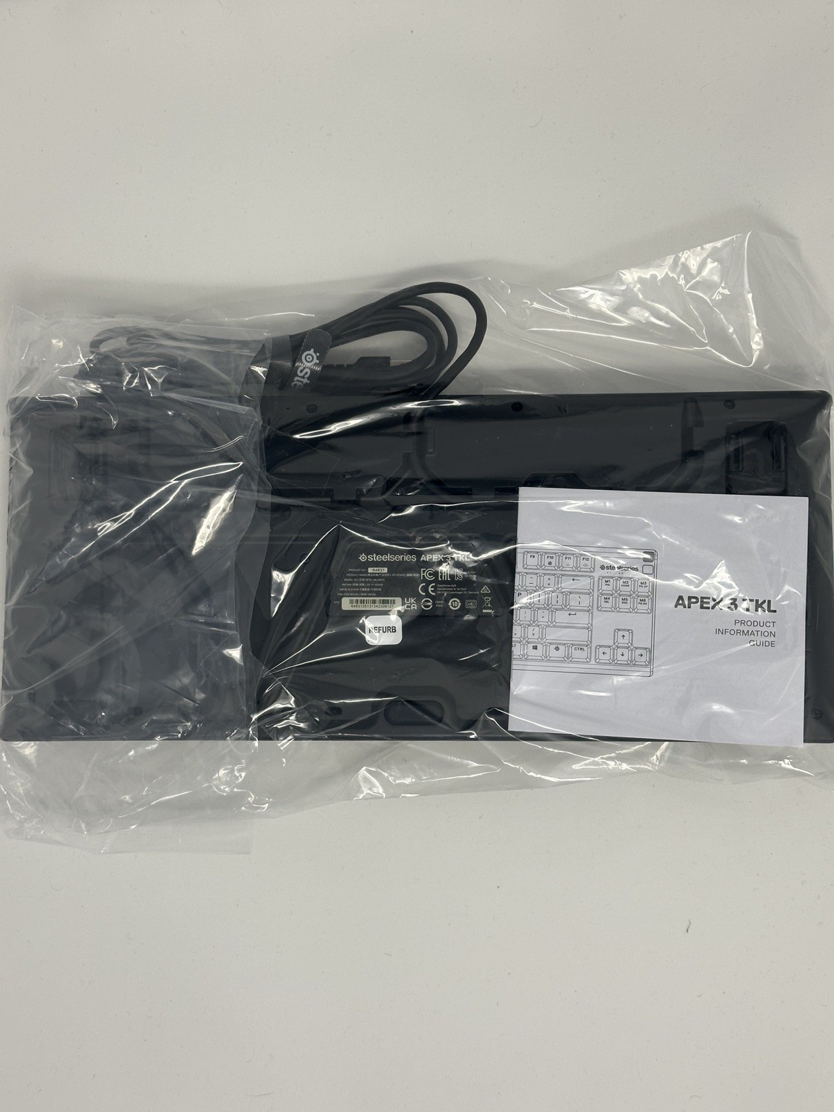 SteelSeries Apex 3 TKL RGB Wired Gaming Keyboard - Black - 64831