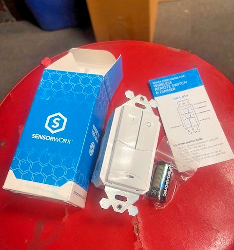 Sensorworx SWX-852-B-WH Wireless Remote Switch, 2 Button Battery Powered