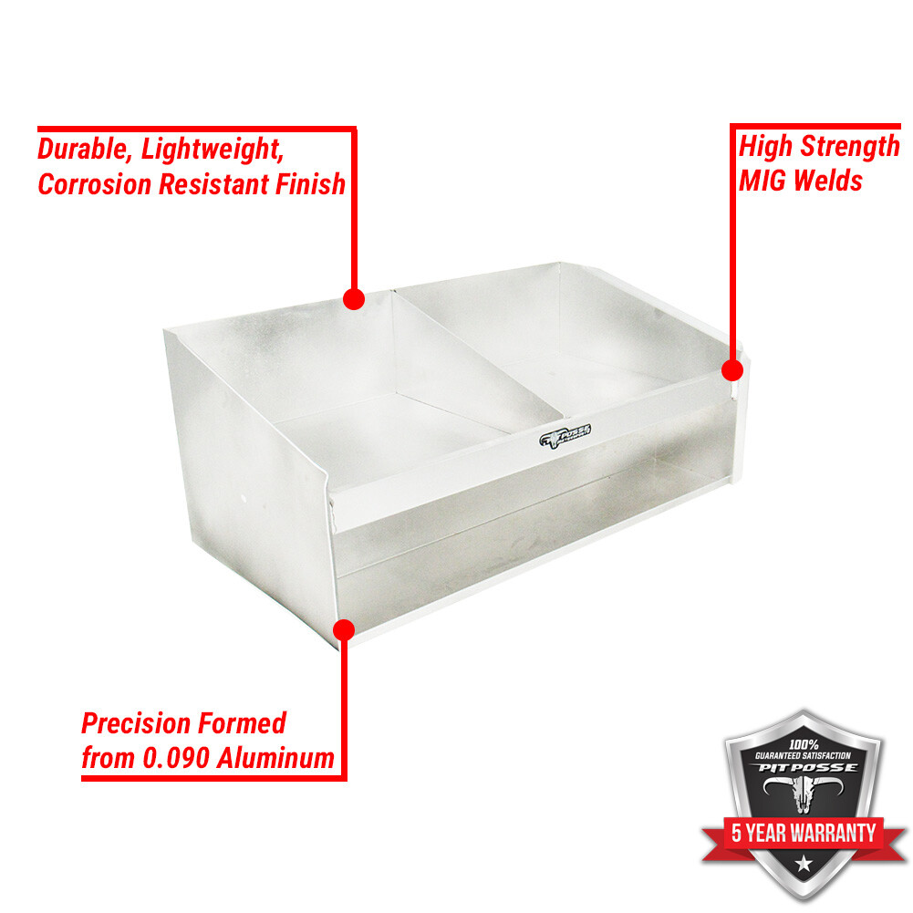 Pit Posse Trailer Cabinet Helmet Bay Double Mount with Shelf- Made in USA