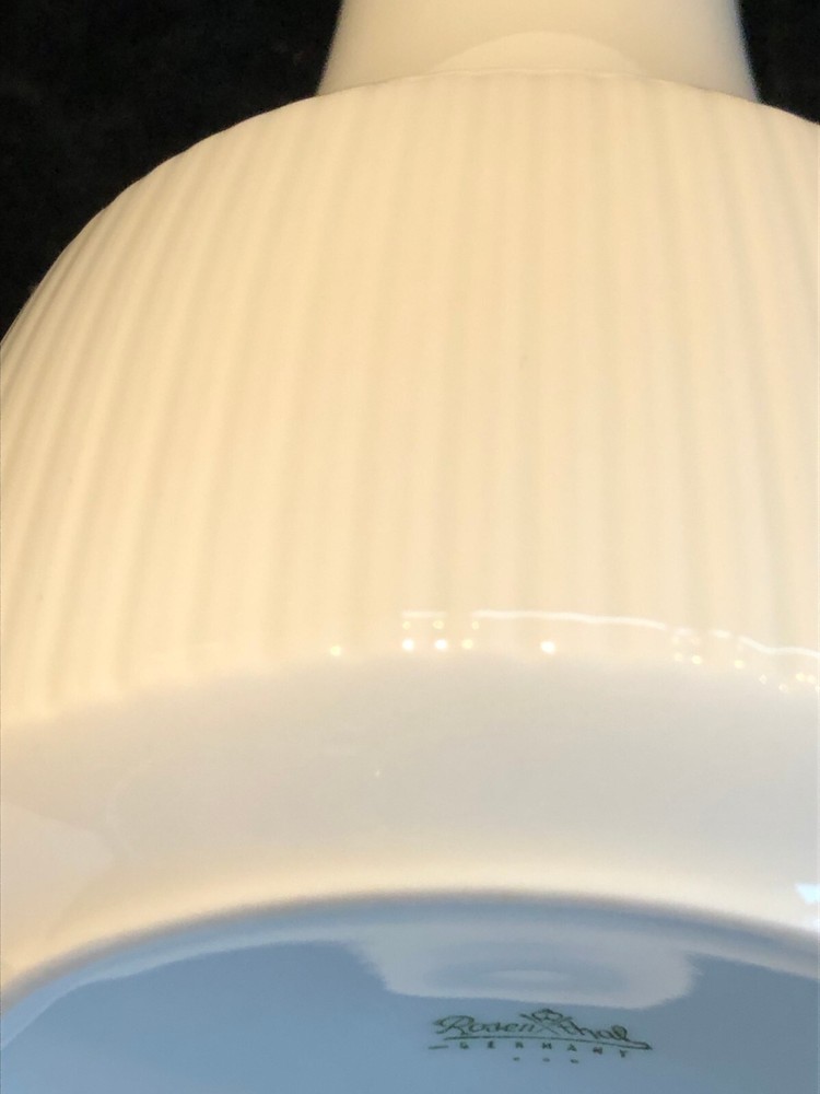 Rosenthal Germany 8" White Vase EUC MCM Fluted Bottom