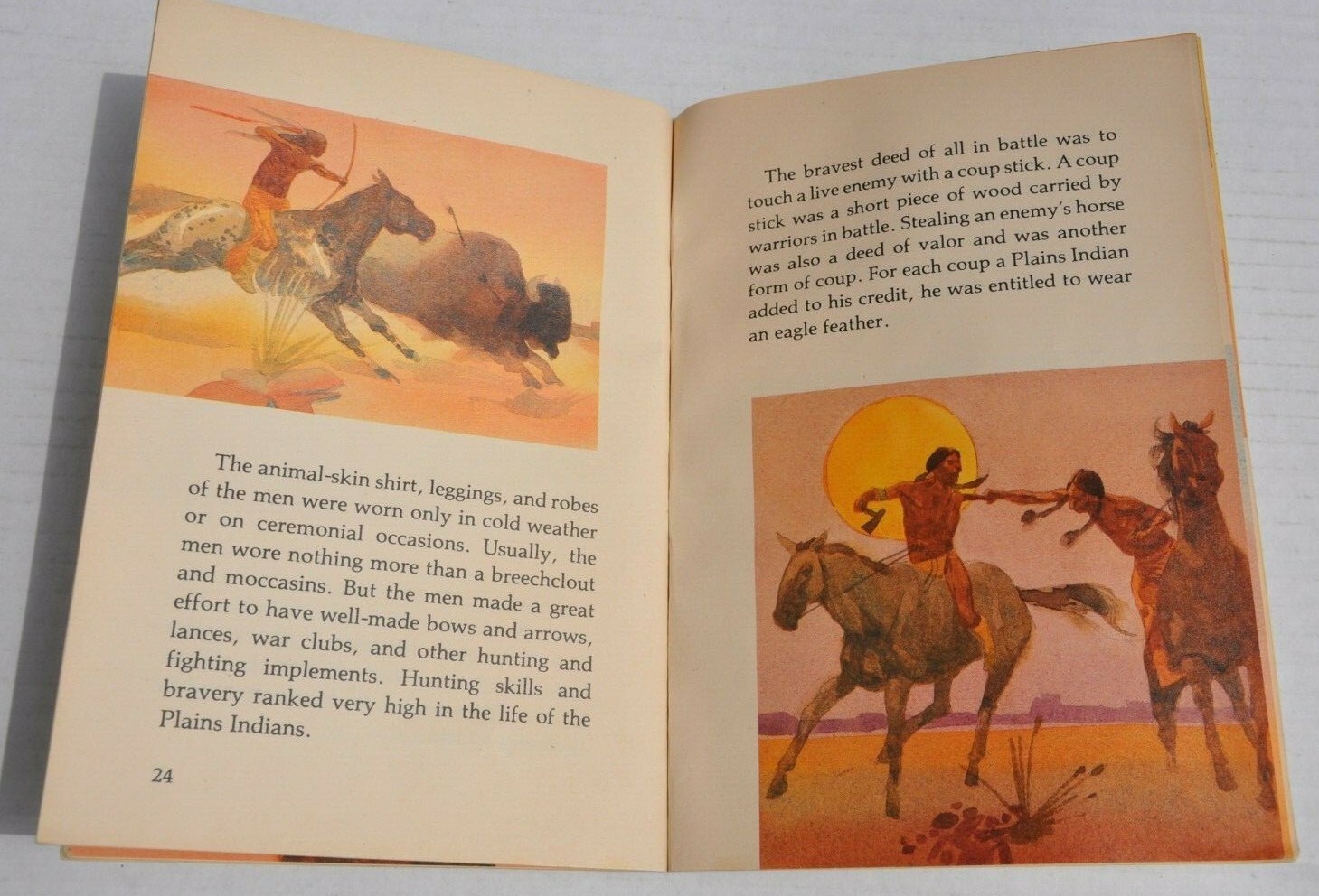 Indian of the Plains Rae Bains 1985 Children's Book Illustrated Vintage