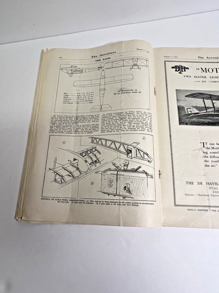 1925 British The Aero Plane Magazine Great Articles & Advertisements