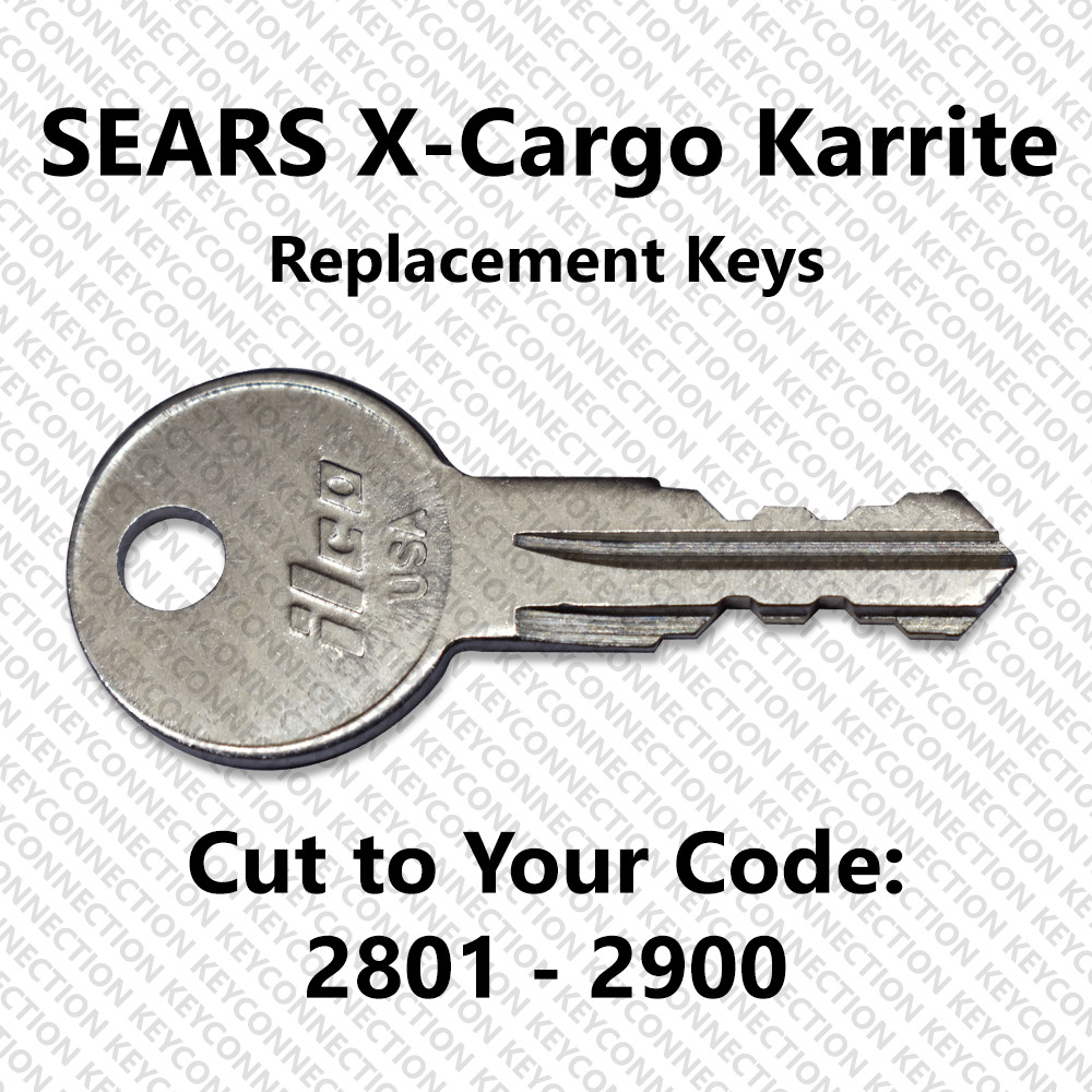 Sears X-Cargo Karrite Replacement Key Cut to Your Code 2801 - 2900