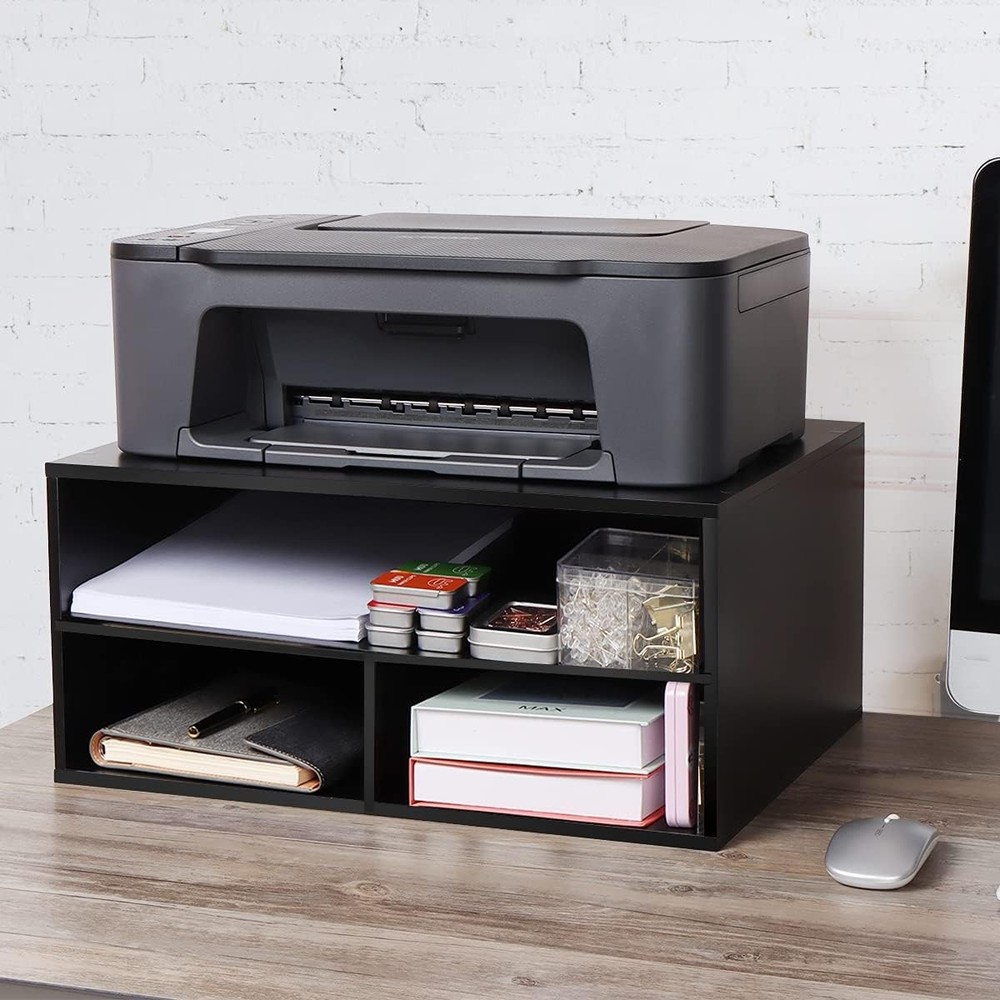 Printer Stand Desk 2 Tier Desktop Printer Stand W/ Paper Storage Printer Riser