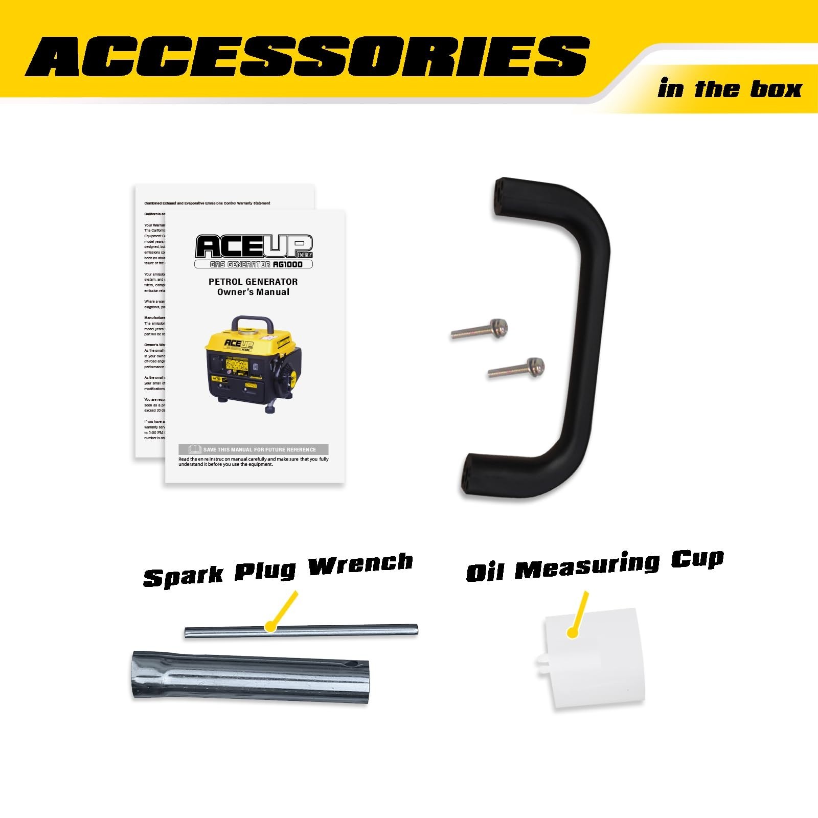 Aceup Energy 1,200W Small Gas Generator, Small Portable Generator EPA & CARB New