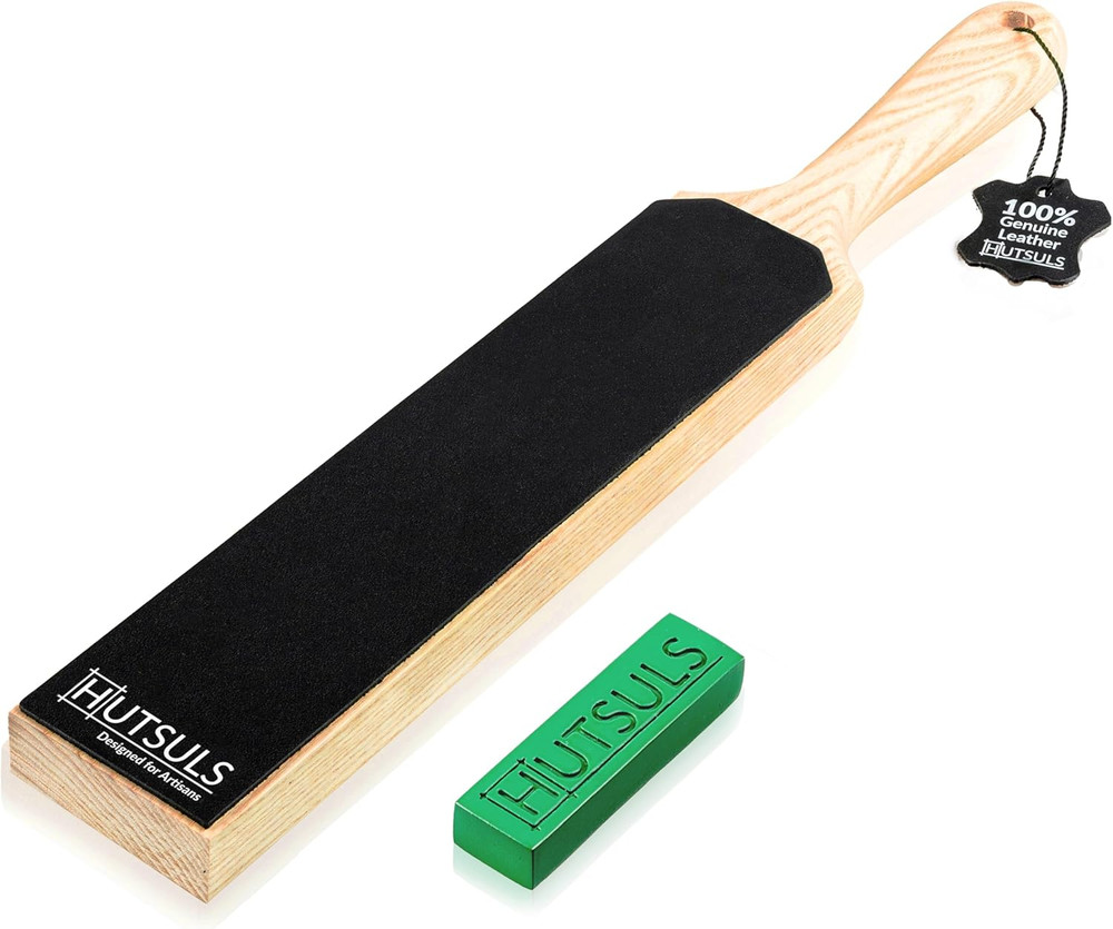 Hutsuls Double Sided Leather Strop Paddle Kit - Get Razor-Sharp Edges, Ergonomic