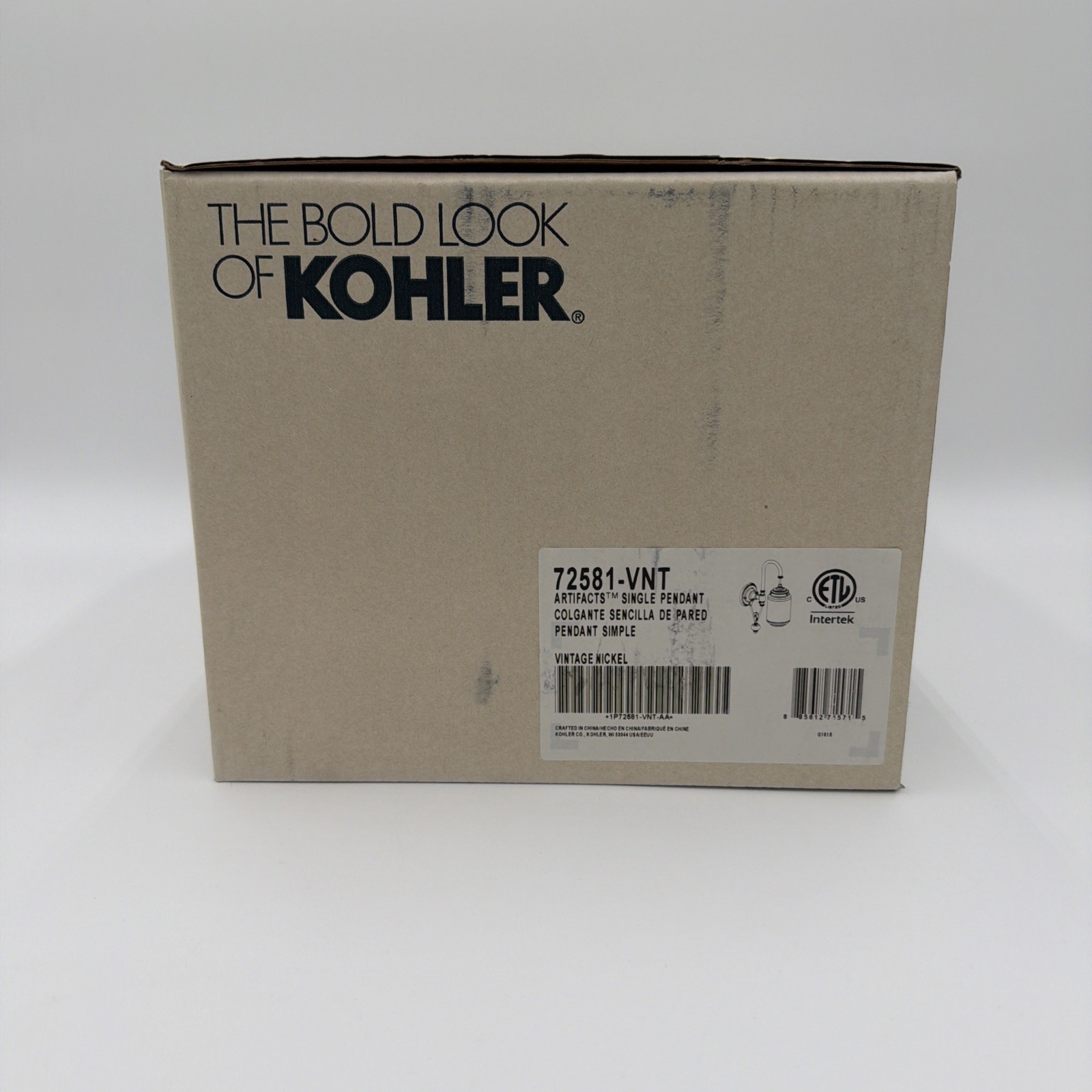 New! KOHLER Artifacts® Single Sconce Light Vintage Nickel (72581-VNT)