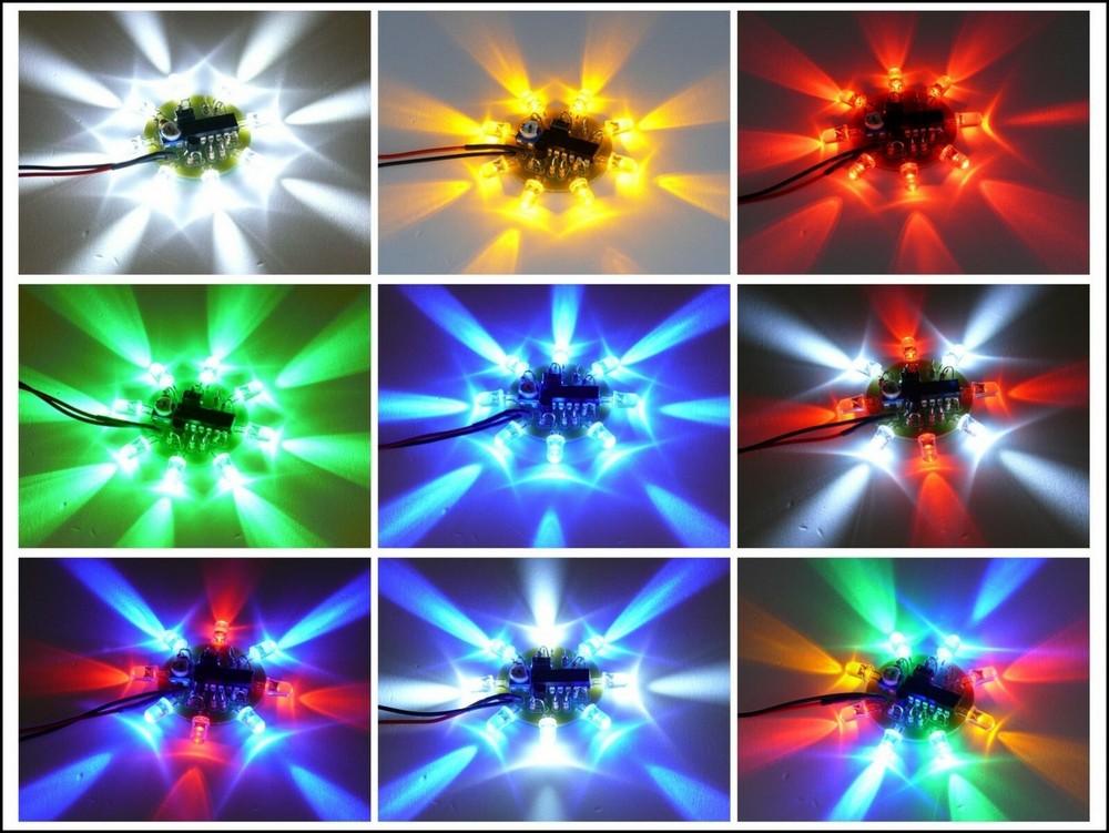 8 LED Light Chaser Beacon Round Sequencer Scroller Strobe - 5mm LEDs