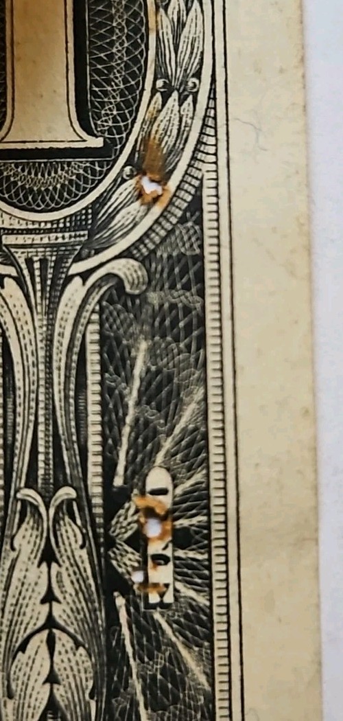 1928 $1 One Dollar Silver Certificate Funny Back Note Blue Seal C91339019A Holes