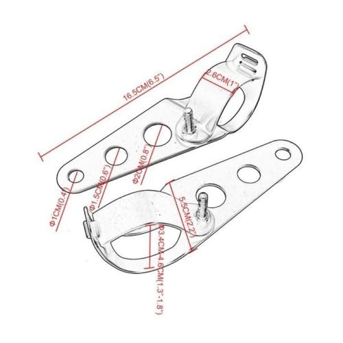 Motorcycle Headlight Bracket,Universal Headlight Ear Brackets, 2pcs Adjustable
