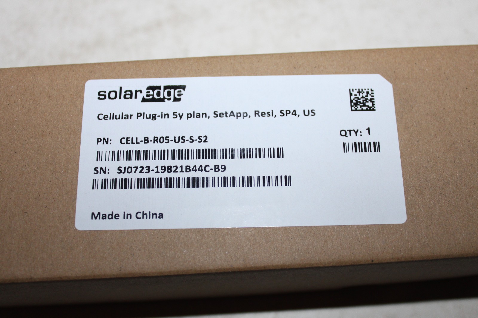 SolarEdge Cell-B-R05-US-S-S2 Cellular Plug-in 5y Plan