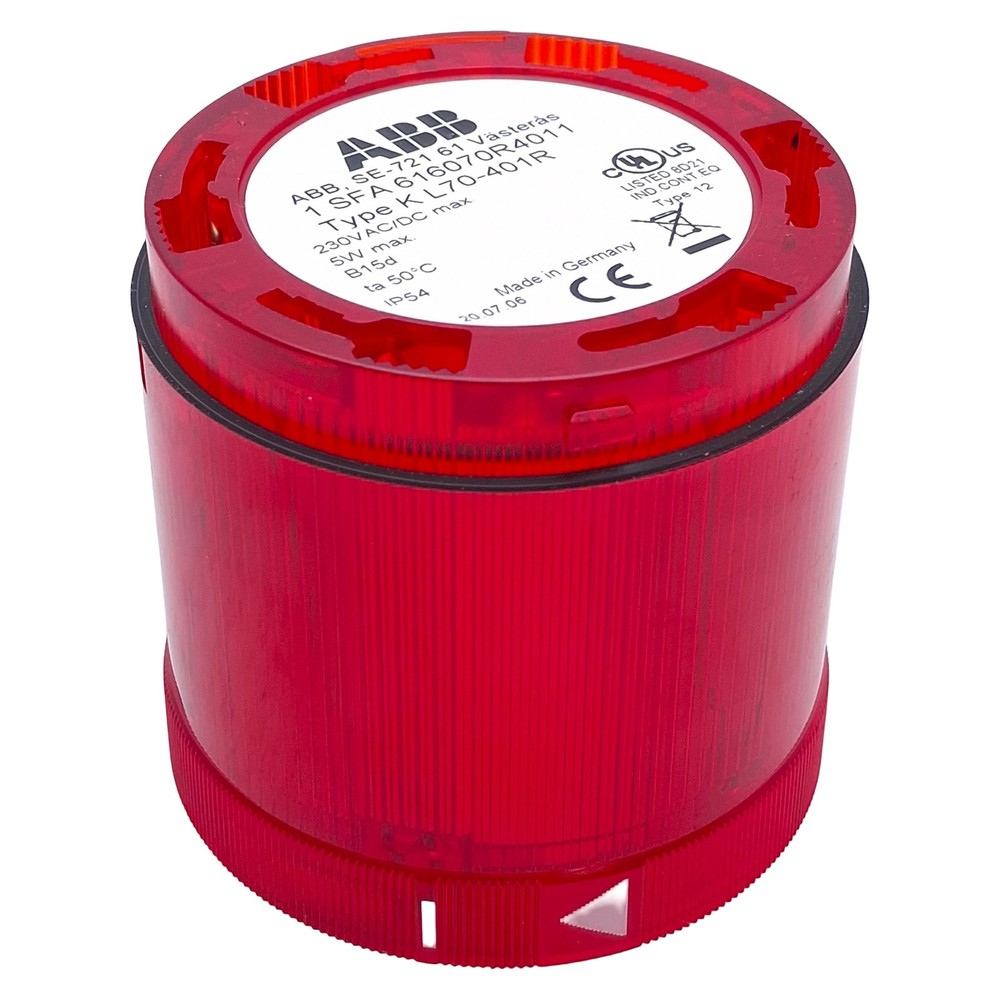 ABB KL70-401R Tower Stacklight Element Color Red, 12-230VAC/DC Rated Voltage