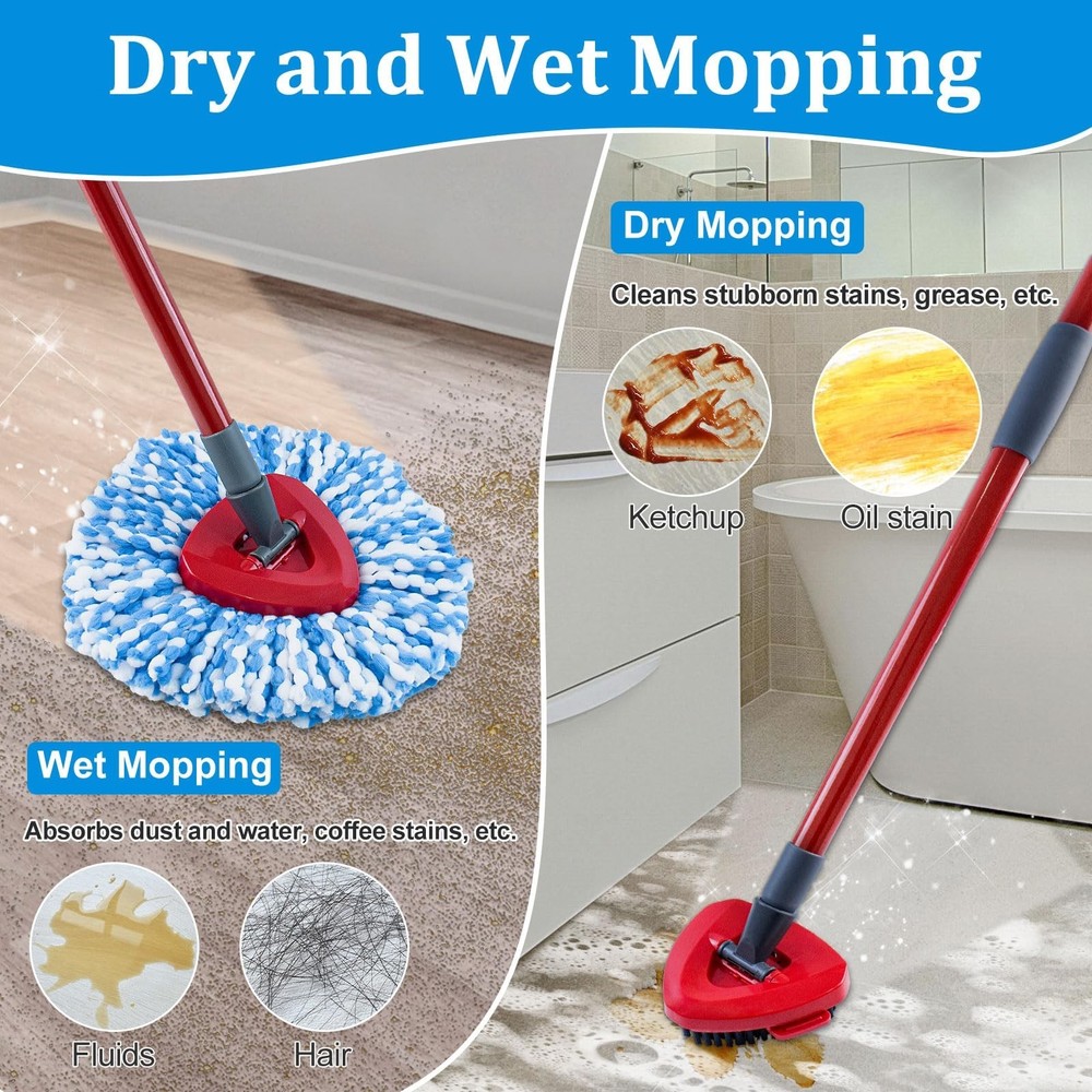 Mop Heads Replacements for O-Cedar RinseClean 2-Tank Spin Mop, Mop Replace He...