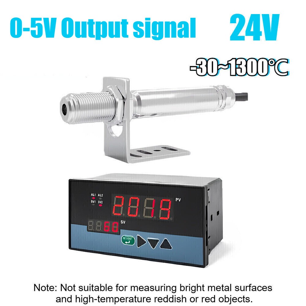 0-5V 24V Infrared Thermometer Sensor Non-contact Temperature Tool W/ Controller