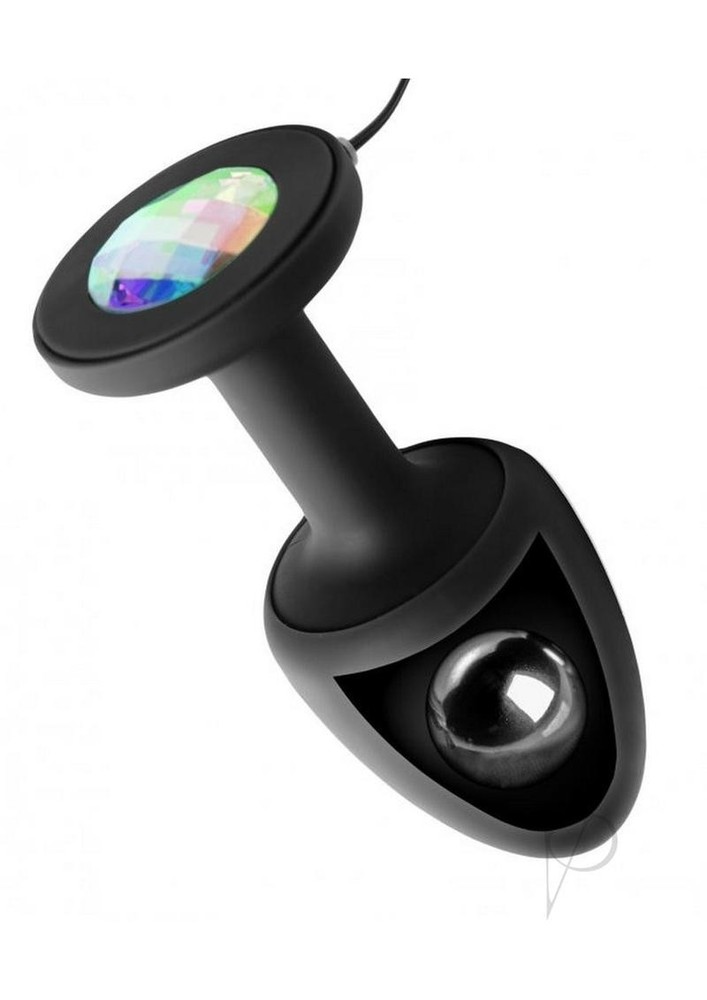 Vibrating Butt Plug Anal Plug Weighted Flared Base Wired Remote Silicone Black
