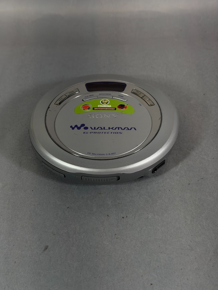 Sony D-EJ621 Walkman Portable CD Player Silver G-Protection - Tested & Working