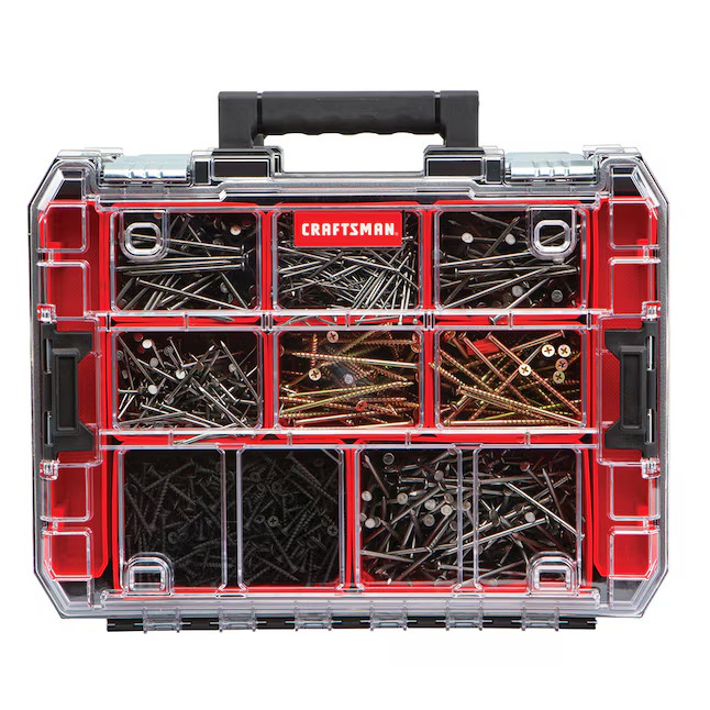 CRAFTSMAN VERSASTACK System 10-Compartment Plastic Small Parts Organizer Red NEW