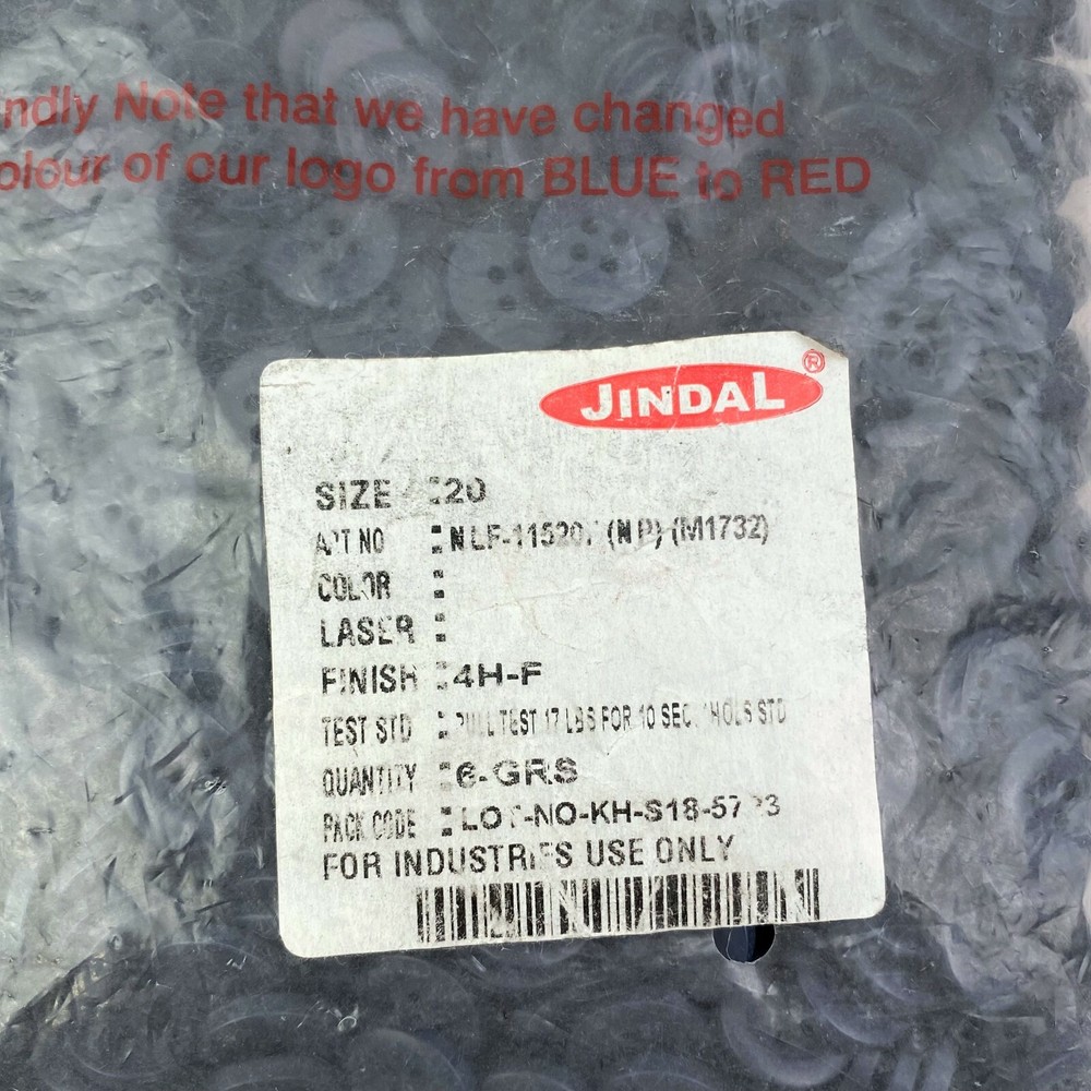 Jindal Button Shell Polyester Navy Blue 4-Hole Flat Buttons Size: 20