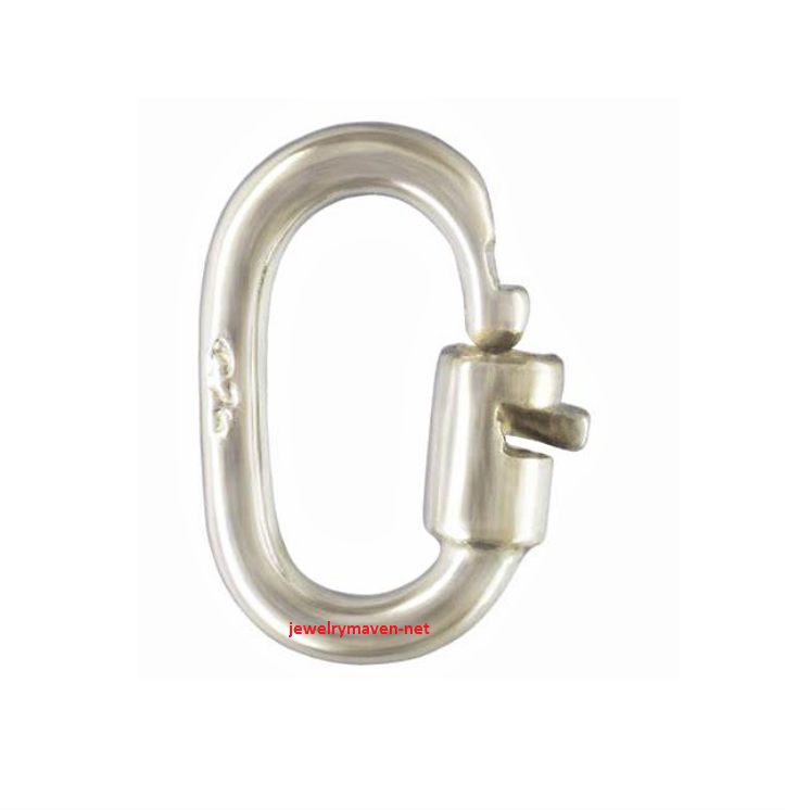 TINY STERLING SILVER 925 Link Lock OVAL Jump Ring Charm Pendant Clasp 4.5mm OD