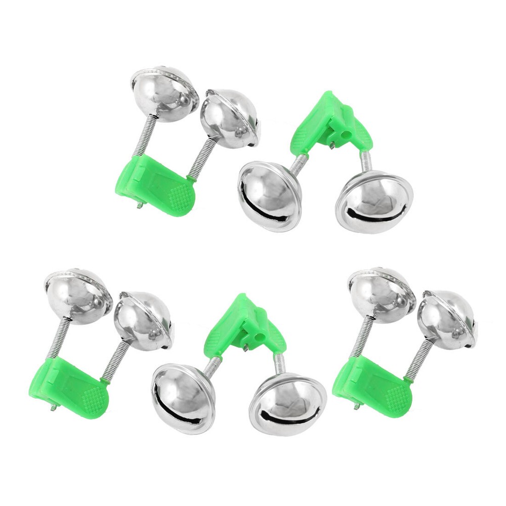 Fishing Tool Spring Loaded Design Angling Double Bells Alarms 5pcs