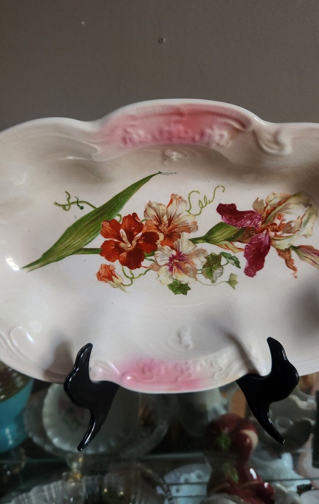 C.P. DIXIE Co. 13"×6⅞" Flowered Oval Serving Dish