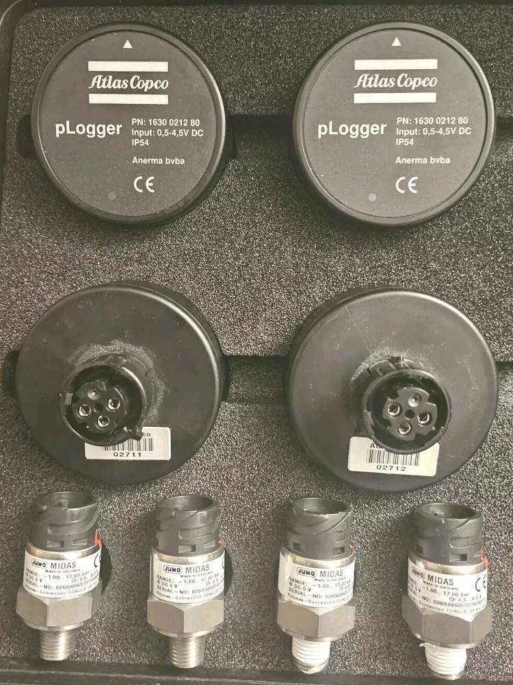 Atlas Copco Data Logger Kit. Includes 4 Ea. Loggers and Transducers.