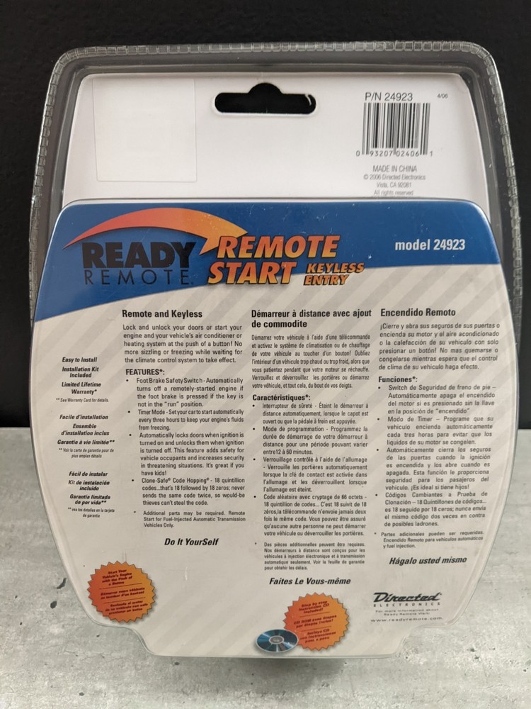 Ready Remote Start Keyless Entry System #24923 Directed Electronics NEW SEALED!
