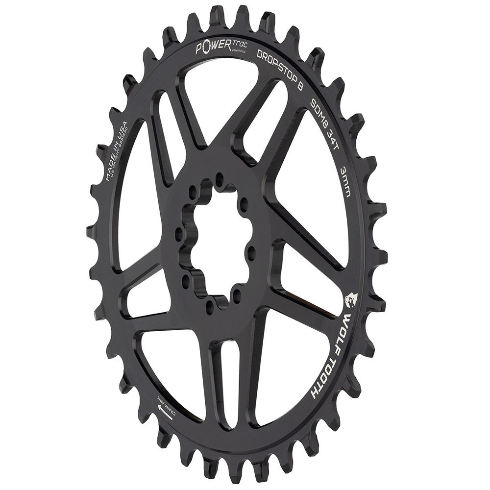 Wolf Tooth Components 8-Bolt Oval Direct Mount Ring (-3mm Offset), 32T - Blk