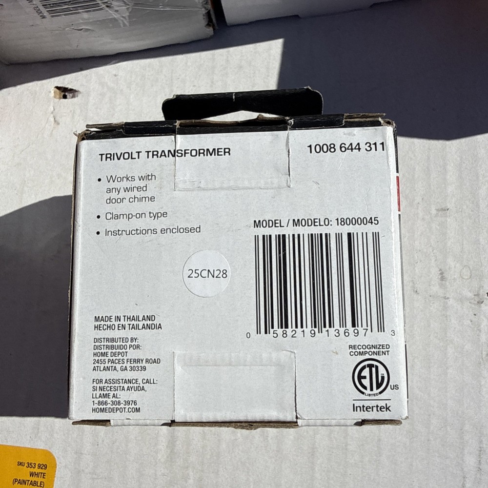 Defiant Wired Doorbell Tri-Volt Transformer