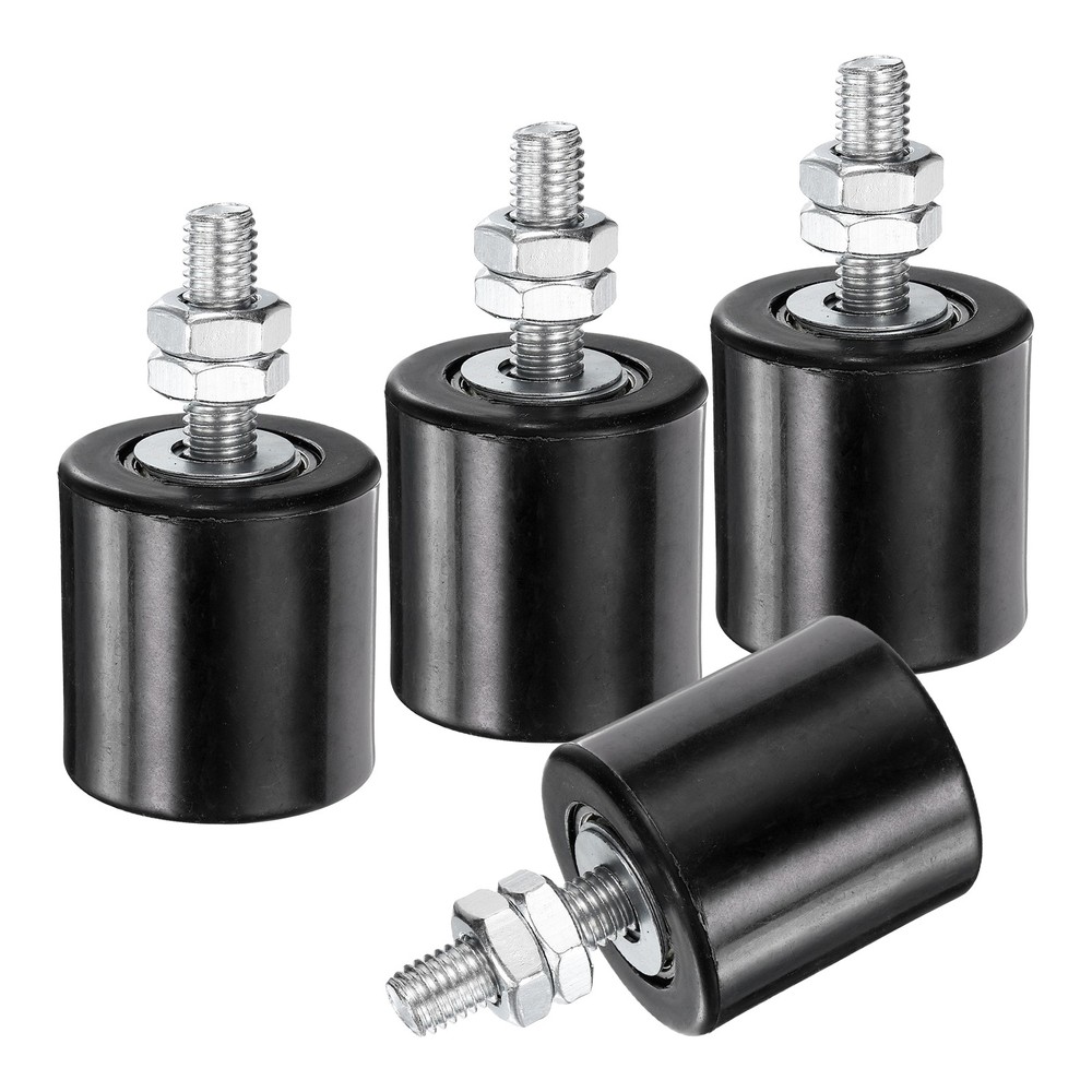 4Pcs Slide Gate Guide Roller 1.7" Nylon Sliding Gate Support Assembly, Black