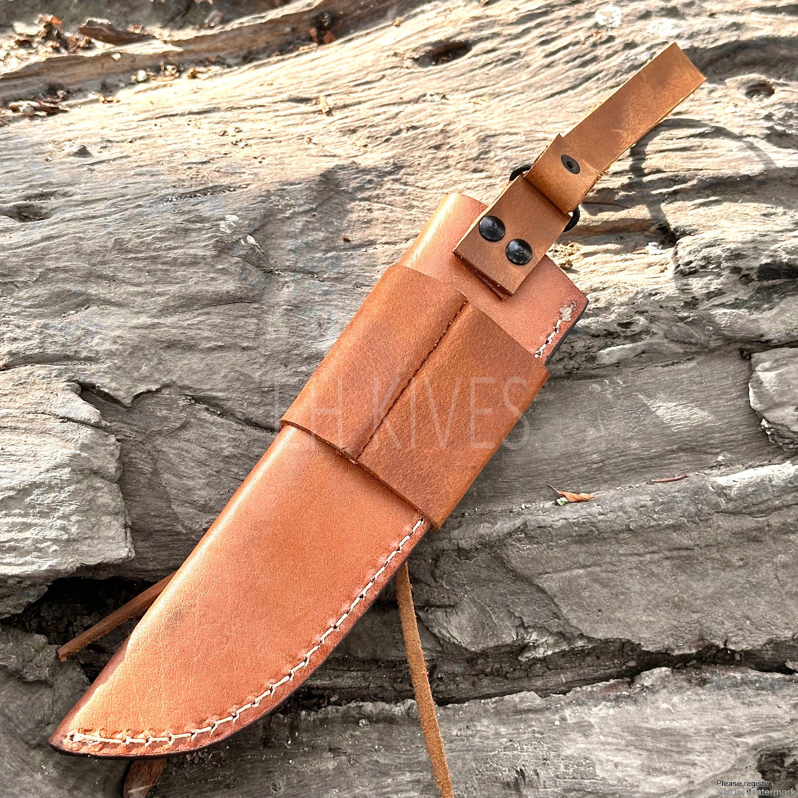 Handmade Genuine Cow Leather Sheath for 8-Inch Fixed Blade Hunting Knife