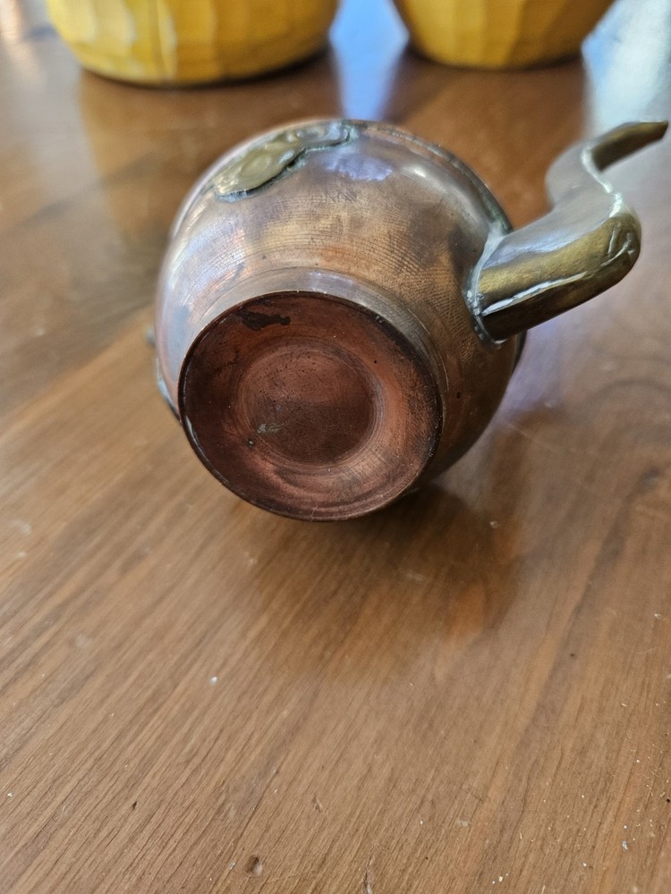 Small Antique Copper And Brass Middle Eastern Dallah
