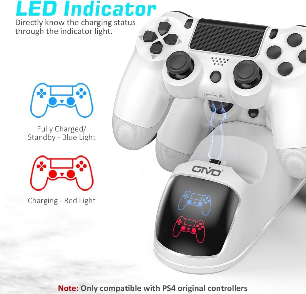 Charging Dock for Dualshock 4 Controllers with Intelligent Protection Features
