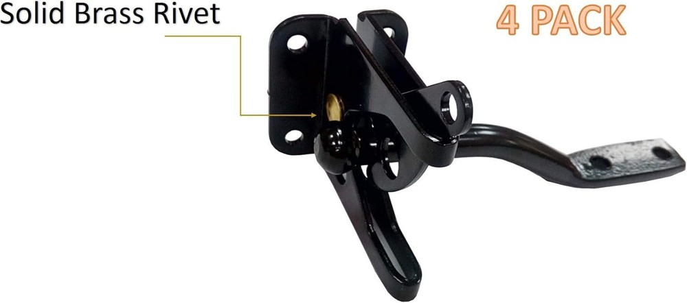 Modern Padlock Compatible Gate Latch, 2-1/8" - Sturdy Steel, 4 Pack for Security
