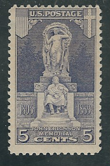 #628...5 Cent...Ericsson ...Mint Hinged