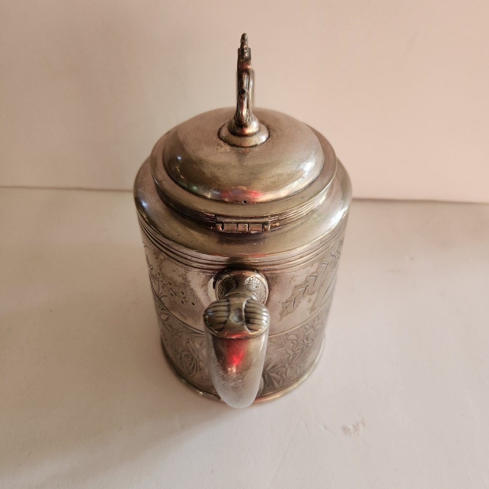 Antique Pairpoint Quadruple Silverplate Coffee Teapot Embossed Pattern 309