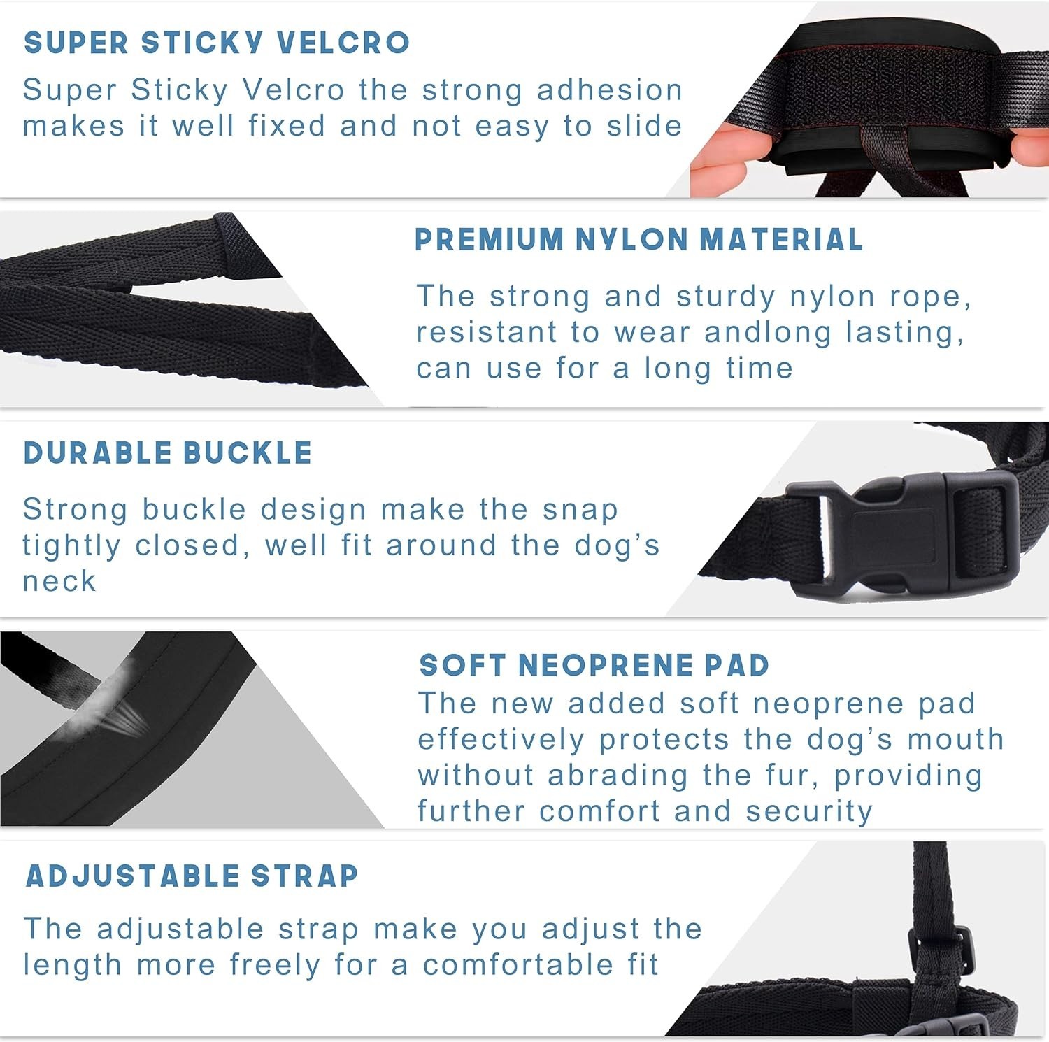 Gentle Dog Muzzle Guard, Soft Neoprene Padding, Prevent Biting, Barking (SMALL)