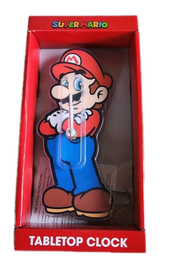 NIB! Retro Nintendo Super Mario Tabletop Clock Battery Powered