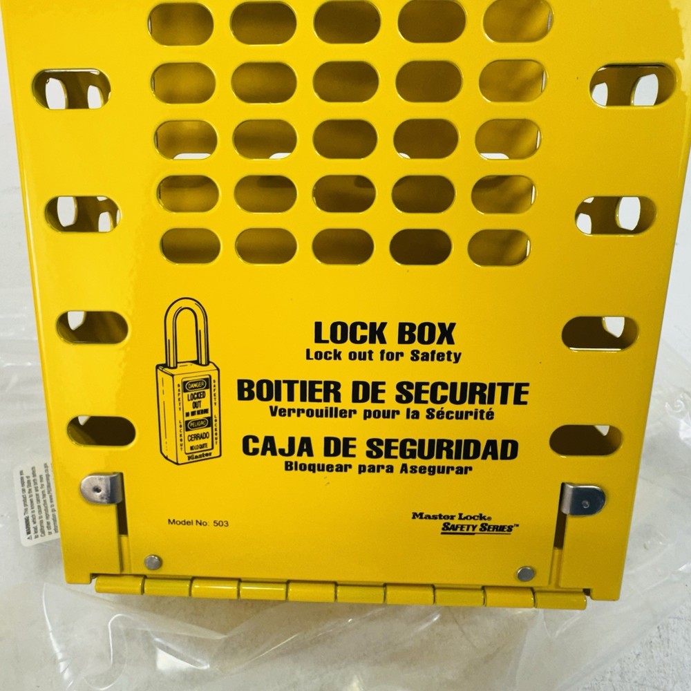 Master Lock 503YLW Latch Tight Group Lockout Box, 14 Locks Max, Yellow