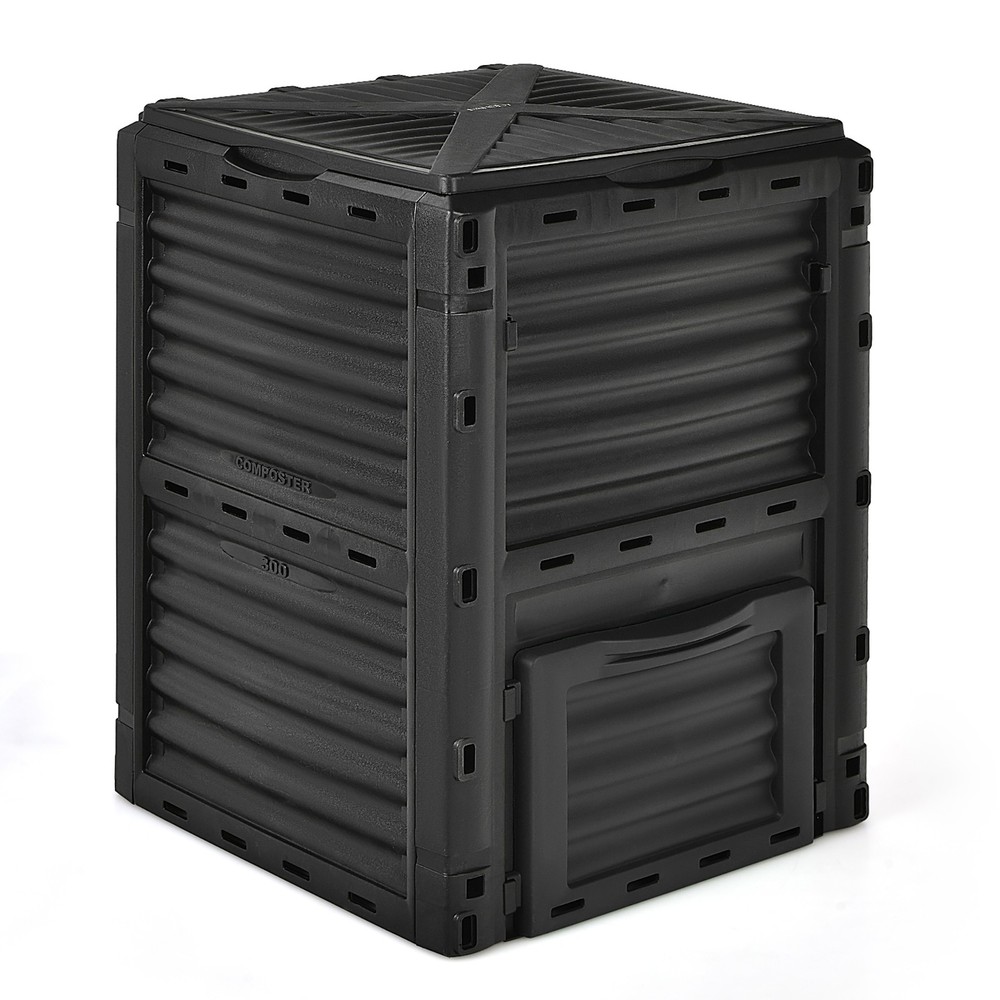 80-Gallon Outdoor Composter W/ Large Openable Lid & Bottom Exit Door