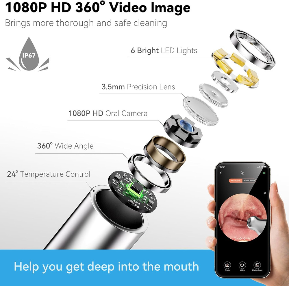2025 Upgraded Tonsil Stone Remover with Camera, Visual Tonsil Stone Removal Kit