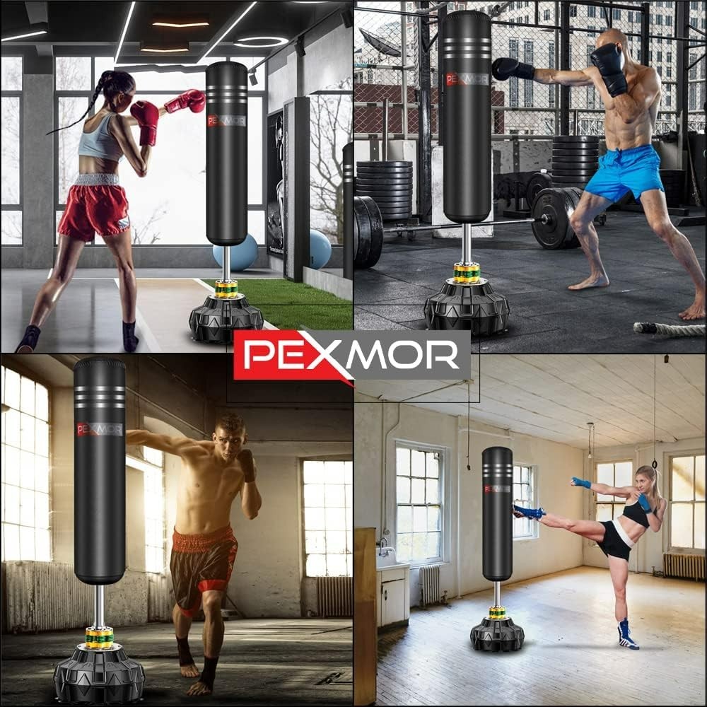 Freestanding Punching Bag Heavy Solid Boxing Bag with Suction Cup Armor Base &