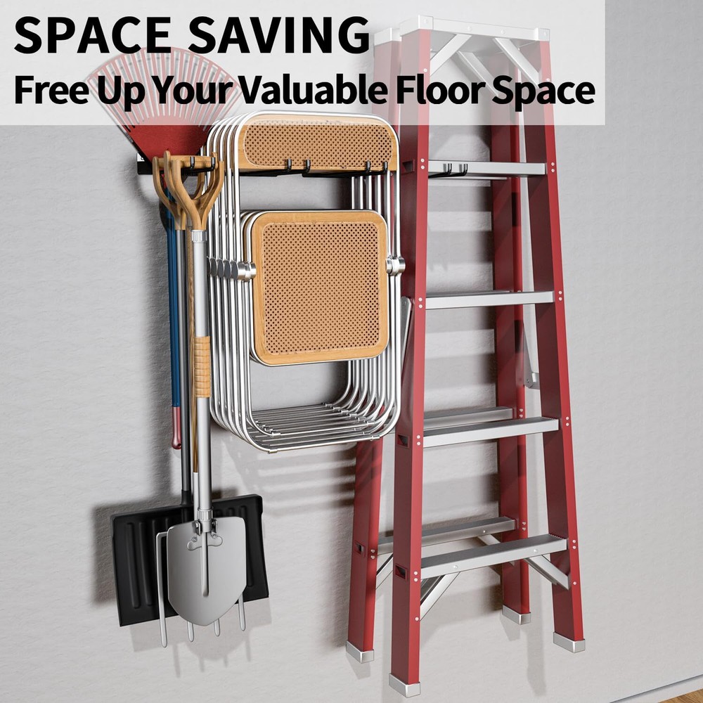 Folding Chair Storage Rack Wall Mount - 2 Pack 240 LBS Capacity
