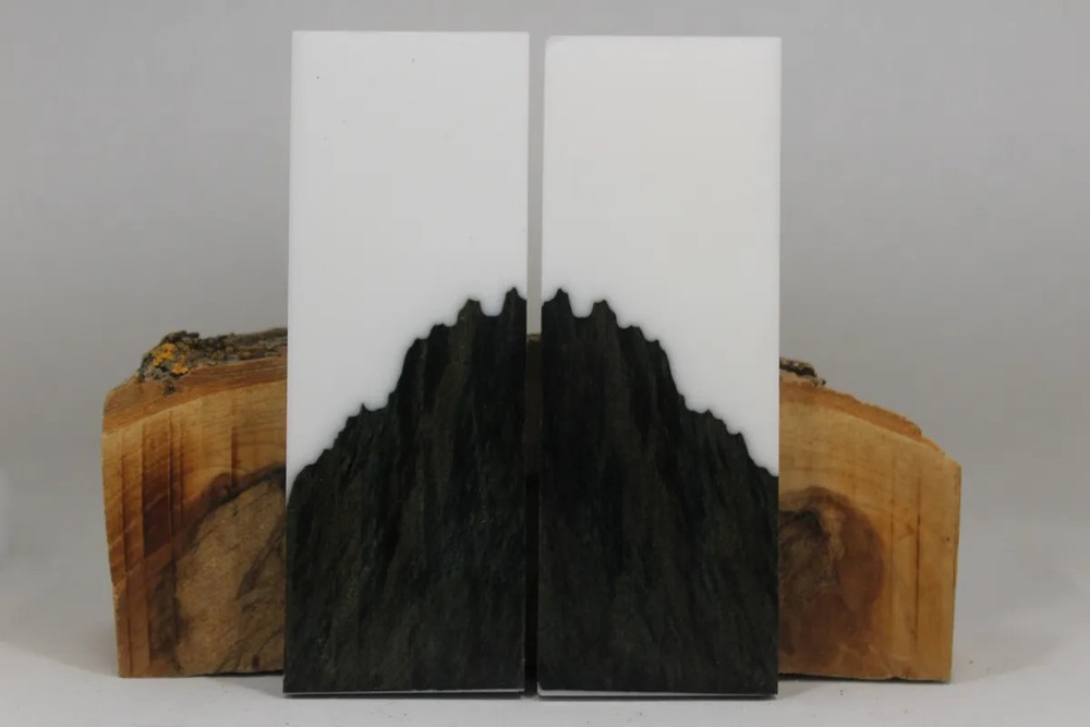 HYBRID STABILIZED DYED MAPLE WHITE CUSTOM COMPOSITE KNIFE HANDLE MATERIAL (8095)